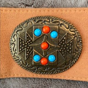 Faux Suede belt with stones